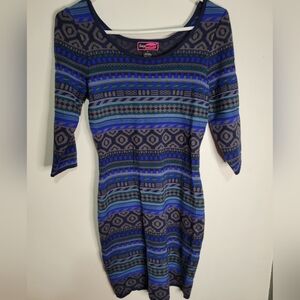 Say What? Women's Vintage Blue Body Con Sweater Dress Size Large Y2K